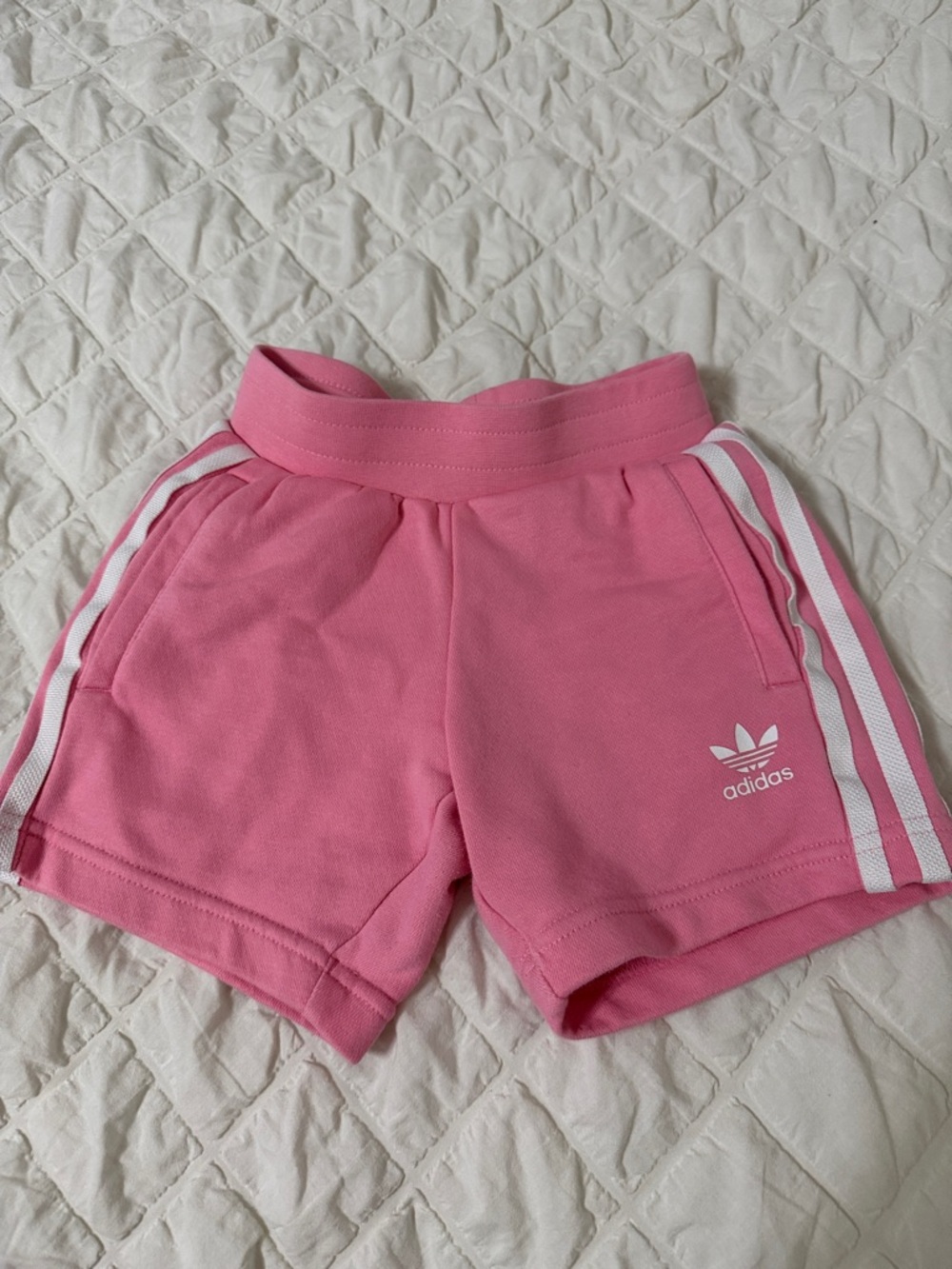 Girls adidas Pink Athletic Shorts with White 3-Stripes SIZE 4T